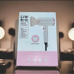 NIB- Luxe + Willow Bio Breeze Professional Hair Dryer in White and Rose Gold